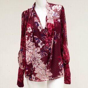 Walter Baker Floral Print Boho Blouse Size S